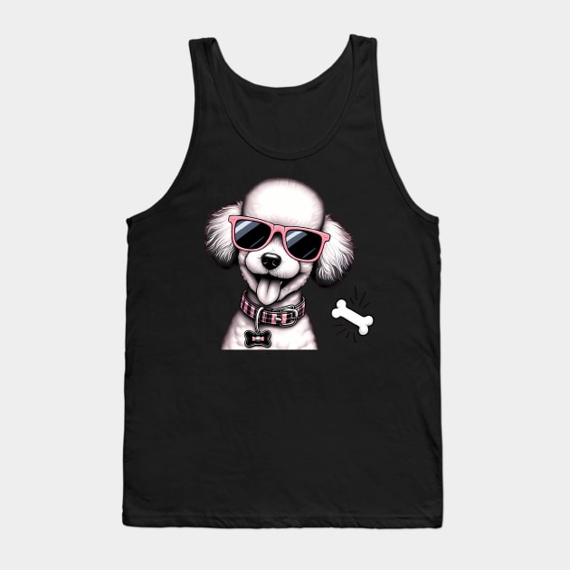 Funny Poodle with Sunglasses Tank Top by CreativeSparkzz